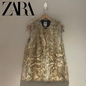 Zara Vest Faux Fur Tan Light Brown - Medium